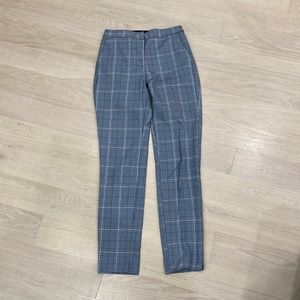 Zara Basic Blue Plaid Pants - XS